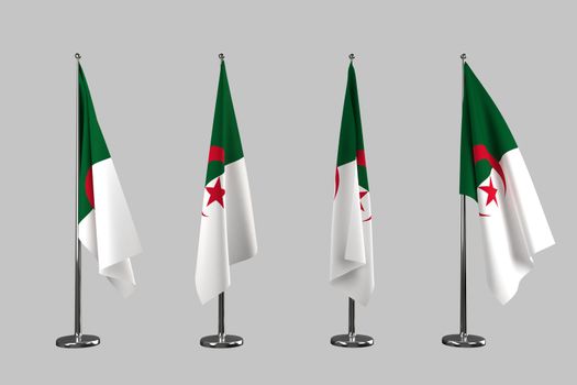 Algeria indoor flags isolate on white background