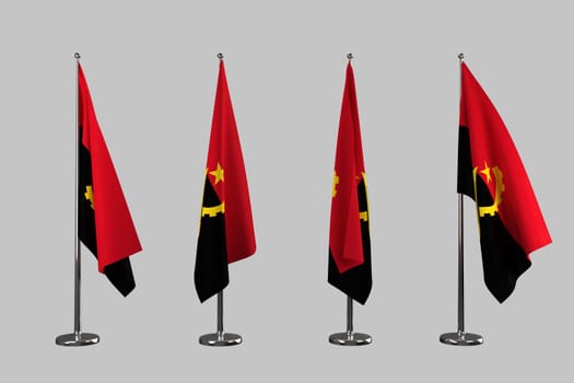 Angola indoor flags isolate on white background