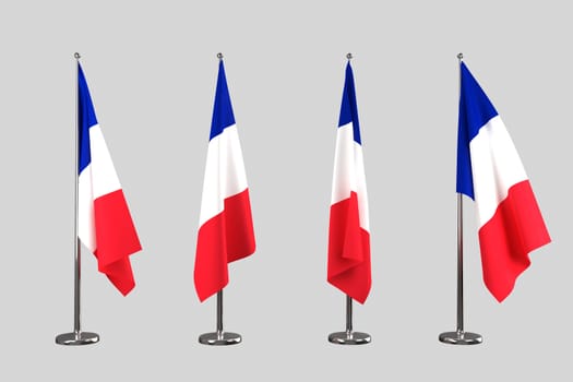 France indoor flags isolate on white background