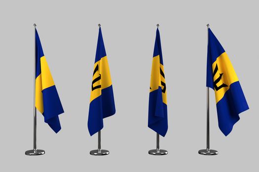 Barbados indoor flags isolate on white background