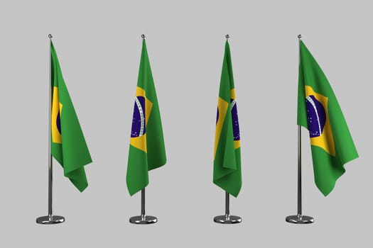 Brazil indoor flags isolate on white background