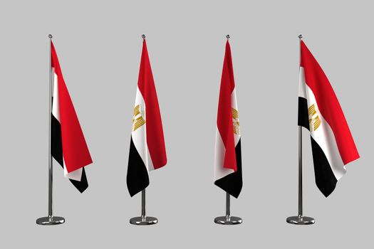 Egypt indoor flags isolate on white background