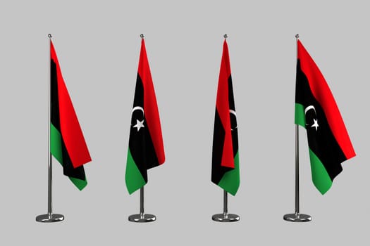 Libya indoor flags isolate on white background