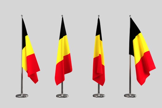 Belgium indoor flags isolate on white background