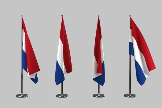 Netherlands indoor flags isolate on white background