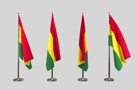 Bolivia indoor flags isolate on white background