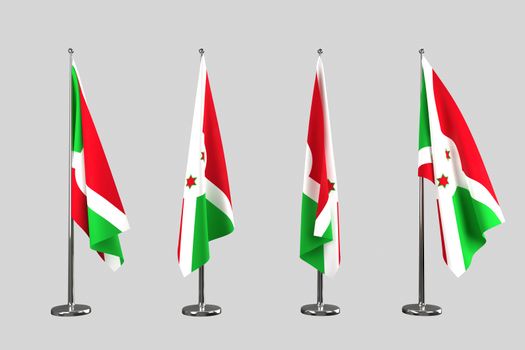 Burundi indoor flags isolate on white background