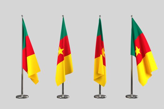 Cameroon indoor flags isolate on white background