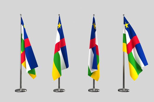 Central African Republic indoor flags isolate on white background