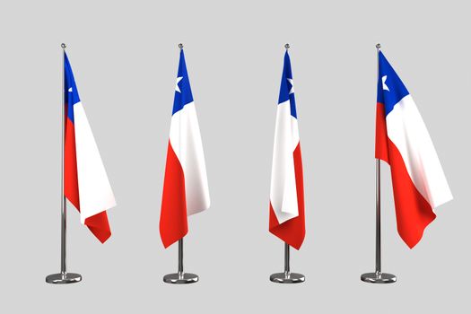 Chile indoor flags isolate on white background