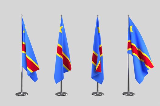 Congo indoor flags isolate on white background