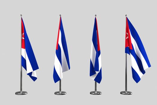 Cuba indoor flags isolate on white background