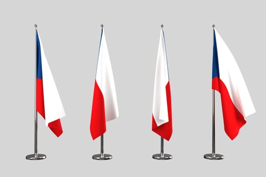 Czech Republic indoor flags isolate on white background