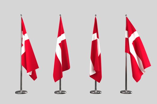 Denmark indoor flags isolate on white background