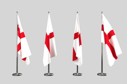 England indoor flags isolate on white background