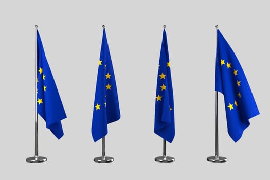 EU indoor flags isolate on white background