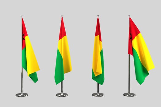 Guinea Bissau indoor flags isolate on white background