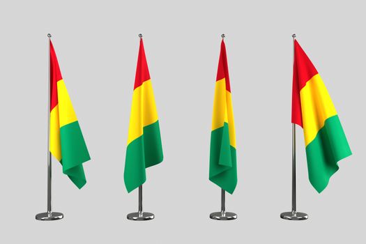 Guinea indoor flags isolate on white background