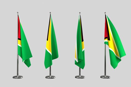 Guyana indoor flags isolate on white background
