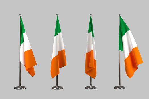 Ireland indoor flags isolate on white background