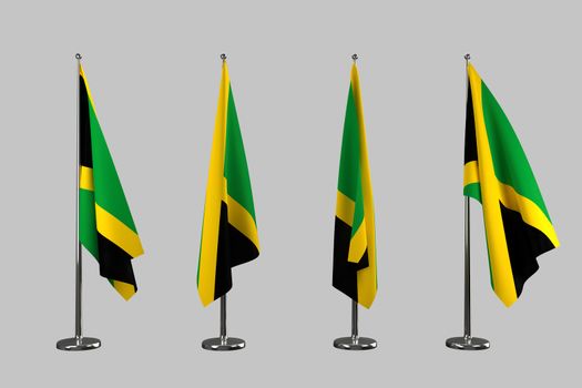 Jamaica indoor flags isolate on white background