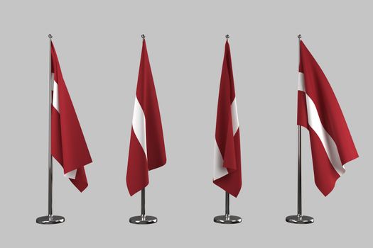 Latvia indoor flags isolate on white background
