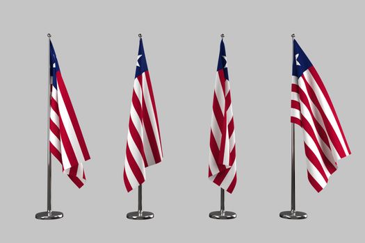 Liberia indoor flags isolate on white background