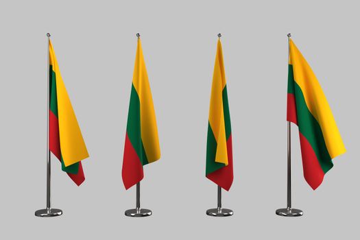 Lithuania indoor flags isolate on white background