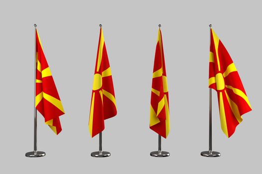 macedonia indoor flags isolate on white background