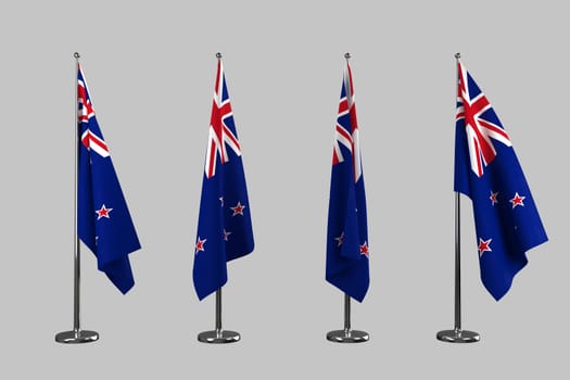 New Zealand indoor flags isolate on white background