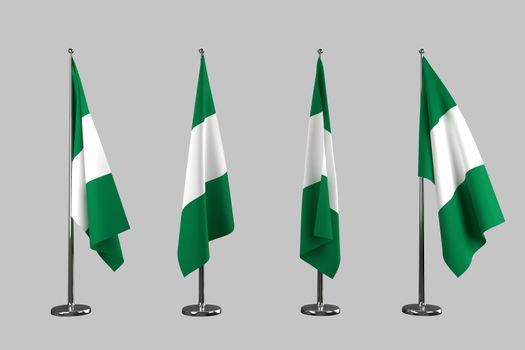 Nigeria indoor flags isolate on white background