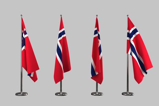 Norway indoor flags isolate on white background