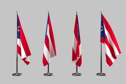 Puerto Rico indoor flags isolate on white background