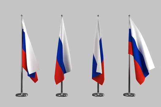 Russia indoor flags isolate on white background