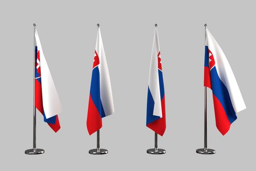 Slovakia indoor flags isolate on white background