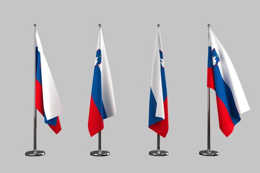 Slovenia indoor flags isolate on white background