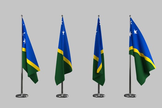 Solomon Island indoor flags isolate on white background