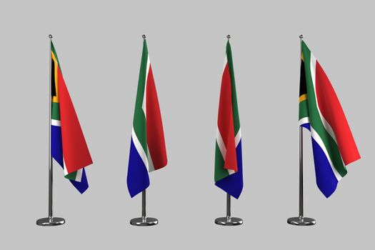 South Africa indoor flags isolate on white background