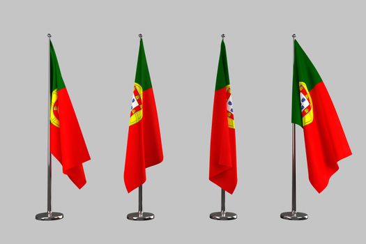 Portugal indoor flags isolate on white background