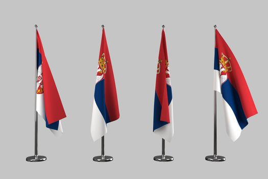 Serbia indoor flags isolate on white background