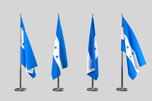 Hondurus indoor flags isolate on white background