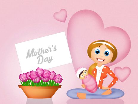 illustration of flowers for mothers day