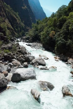 Marsyangdi river, pass through the Tibetan valley.