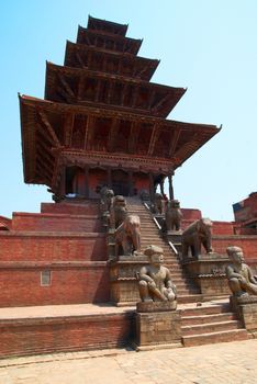 Temple of old buddhistic city. Baktaphur, Nepal