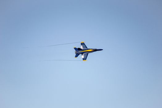 San Francisco, USA - October 8: Navy Blue Angels during the show in SF Fleet Week on October 8, 2011 in San Francisco, USA.