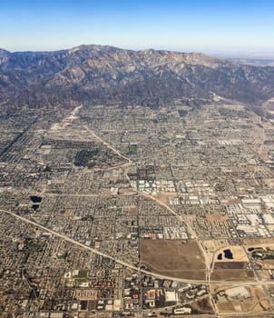 Aerial view of city neas Las Vegas, USA.