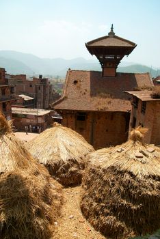 Roofs of old buddhistic city. Baktaphur, Nepal