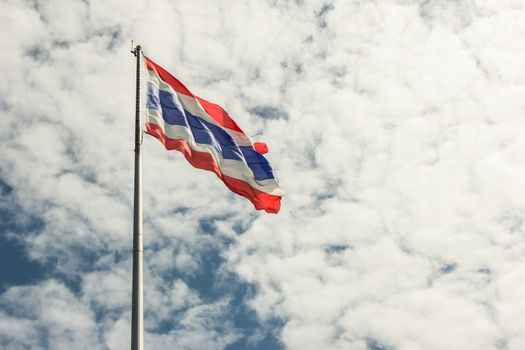 Thai flag waving in the air