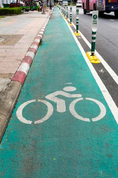 Bike lane in Bangkok near the grand palace