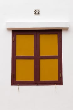 Window of Thai temple in Bangkok, Thailand